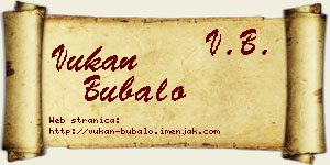 Vukan Bubalo vizit kartica